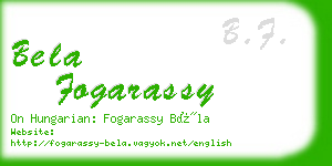 bela fogarassy business card